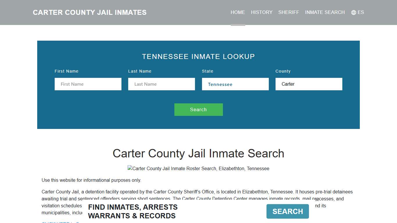 Carter County Jail Inmate Roster Lookup, Elizabethton, TN